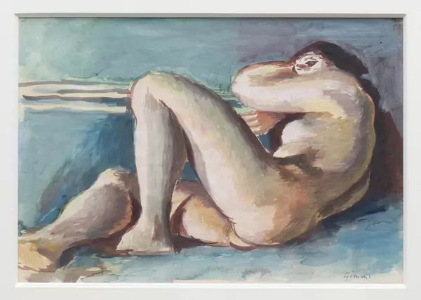Wilhelm GIMMI (1886-1965), "Nu au repos", Aquarelle sur papier — DognyAuction