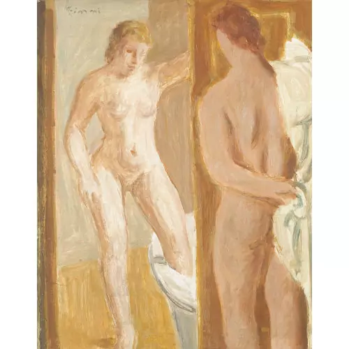 "Deux femmes dans une salle de bain"