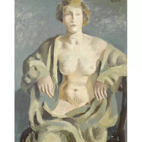 "Femme assise, demi-nu"