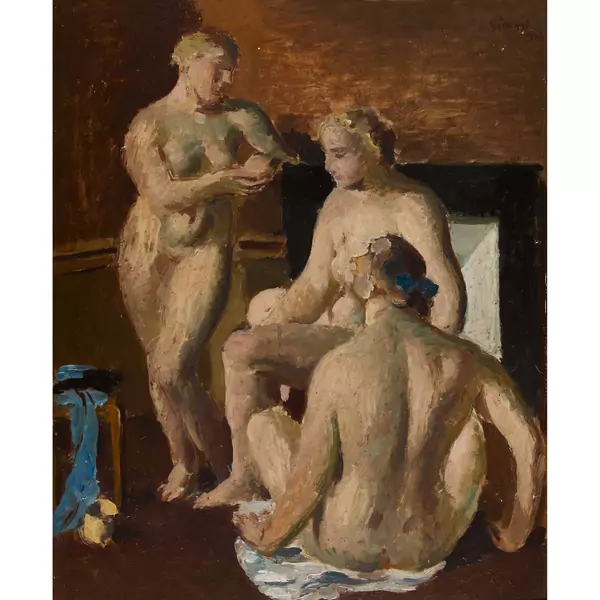 "Trois nus devant cheminée"