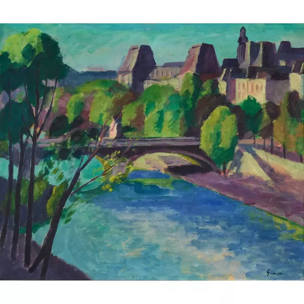 "La Seine et l′Hôtel de ville à Paris"