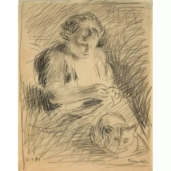 Frau mit Katze