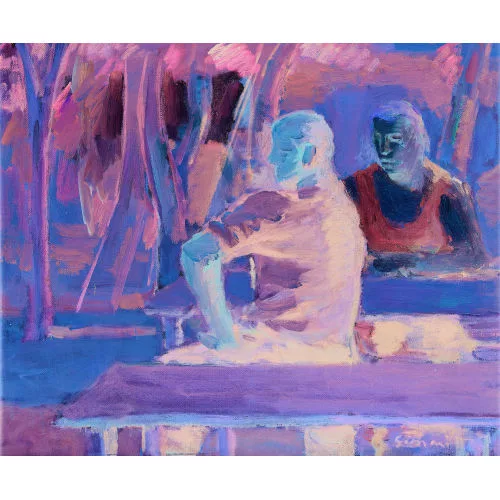 Wilhelm Gimmi — Couple dans un jardin.