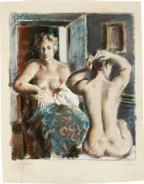 Wilhelm Gimmi — WILHELM GIMMI Zürich 1886–1965 Chexbres Zwei sitzende Akte — Galerie Kornfeld