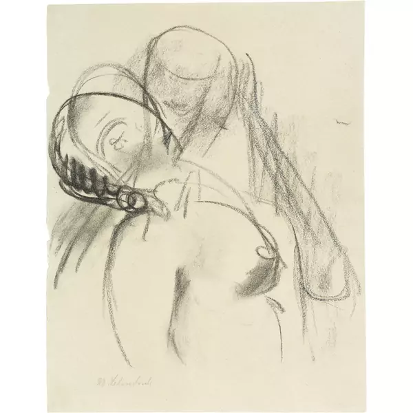 Wilhelm Lehmbruck — Weiblicher und männlicher Oberkörper in Umarmung — Galerie Kornfeld