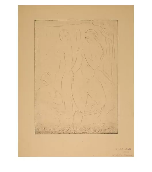 Wilhelm Lehmbruck — Drei weibliche Akte, einer stehend, einer sitzend — Galerie Kornfeld