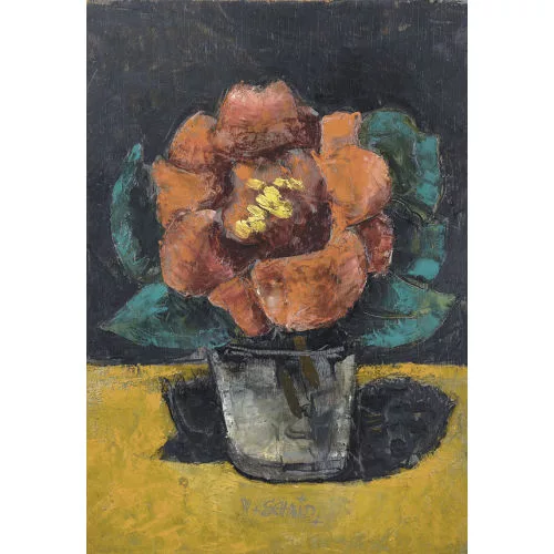 Wilhelm Schmid — Stillleben mit roter Blume.