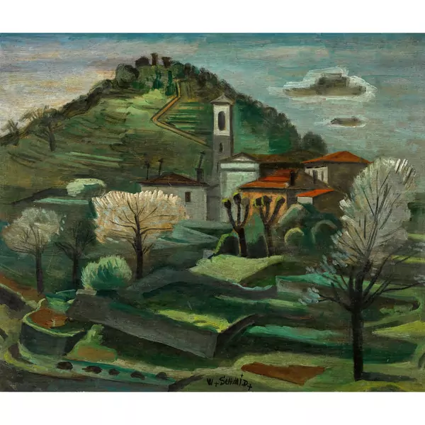 "Blühende Bäume in Brè sopra Lugano"