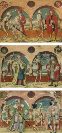 Totentanz - Tod und Herzog - Tod und Graf, Folge von 3 Blättern