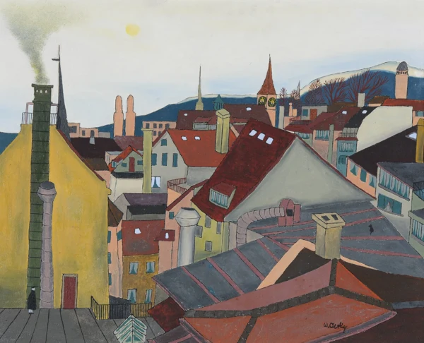 Willi Oertig — Dächer des Niederdorfs, ca. 1970