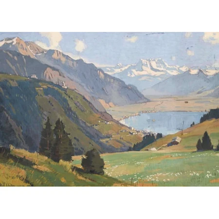 Blick auf den Genfersee und die Dents du Midi