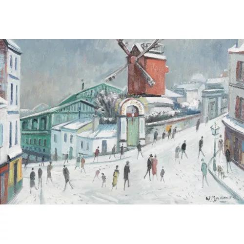 Willy Rochat — "Moulin de la Galette sous la neige".