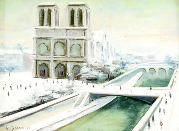 Willy Rochat — "Notre-Dame sous la neige",