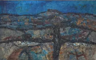 Paysage structuré bleu