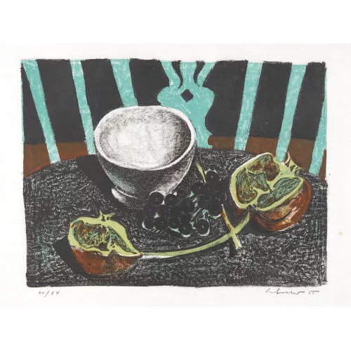 Willy Suter — Stillleben mit Früchten und Schale.
