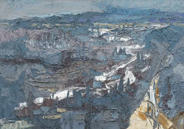 Willy SUTER (1918-2002), "Vallée de l’Allondon", Acrylique sur toile — DognyAuction