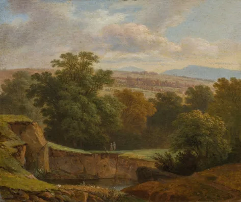 Wolfgang Adam Töpffer — Paysage avec étang à la lisière d'un bois, 1846