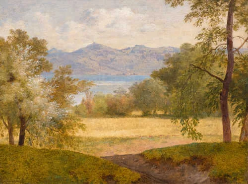 Wolfgang Adam Töpffer — Vue du lac d'Annecy. Circa 1810–1830.