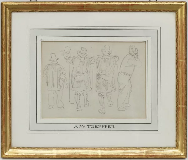 Wolfgang Adam Töpffer — Groupe d'hommes de dos