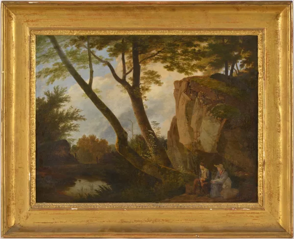 Wolfgang Adam Töpffer — Paysage avec un couple âgé assis près d'un étang