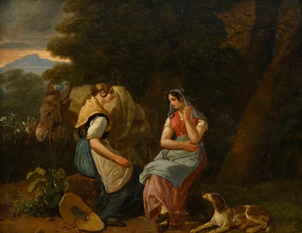 Wolfgang Adam Töpffer — Paysannes, âne et chien