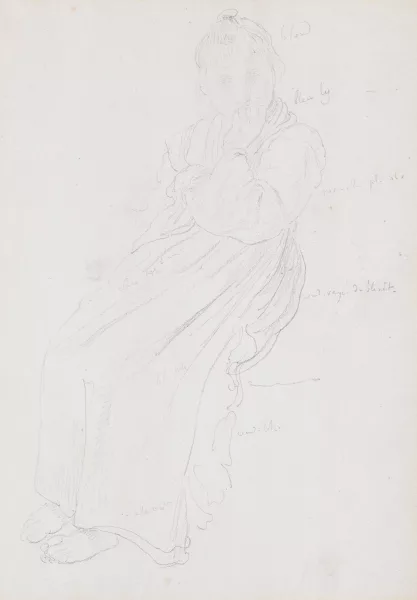 Wolfgang Adam Töpffer — Sitzendes Mädchen - Figurenstudie zu einem Ölbild
