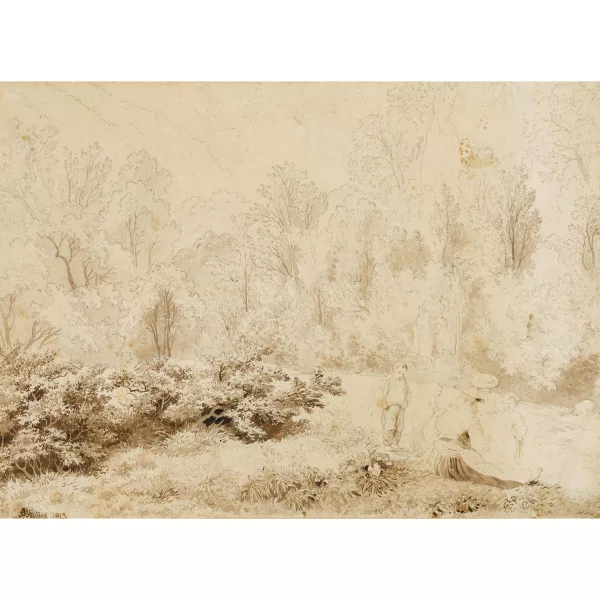 Wolfgang Adam Töpffer — Rastende Familie am Waldrand.