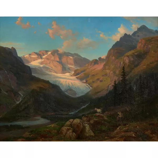 Gebirgslandschaft mit Gletscher