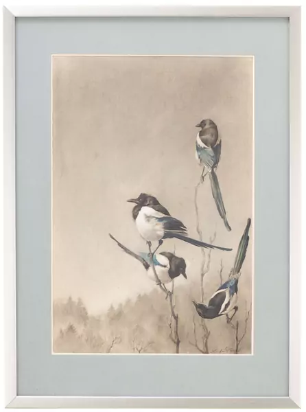 Xavier de PORET (1894 - 1975), "Quatre pies", dessin — DognyAuction