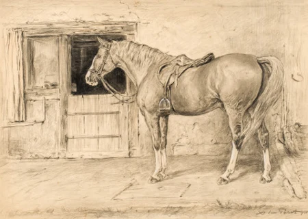 Cheval devant l'écurie, 1958