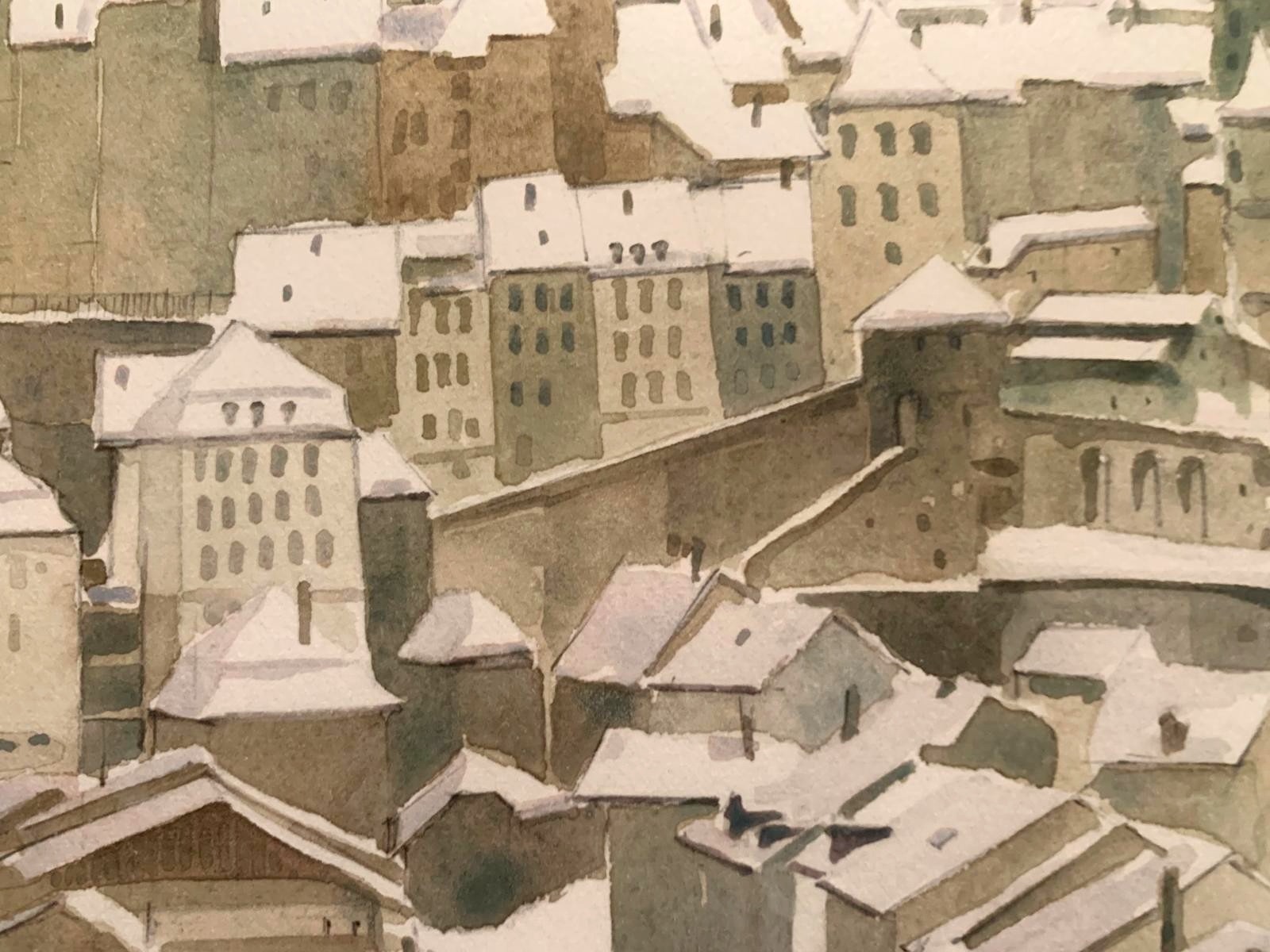 La Basse ville de Fribourg sous la neige — Michel Tenthorey — Vue 2