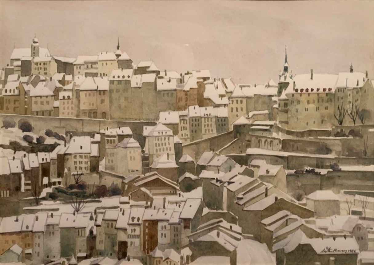 La Basse ville de Fribourg sous la neige — Michel Tenthorey — Vue 4