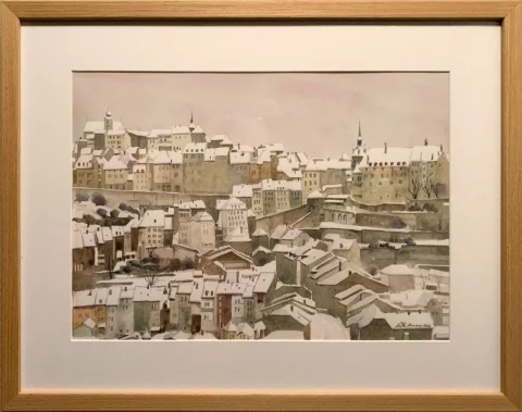 La Basse ville de Fribourg sous la neige – Michel Tenthorey