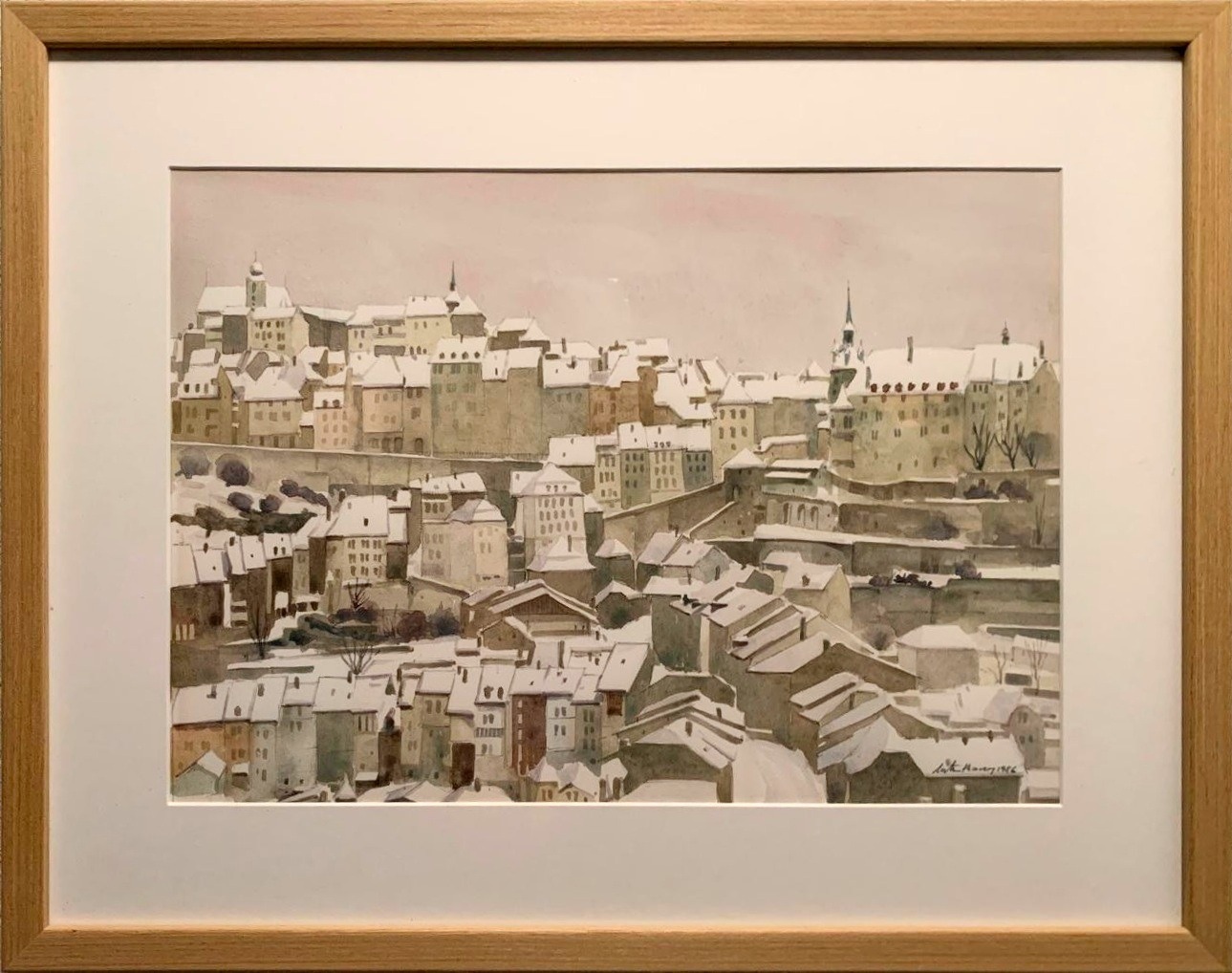 La Basse ville de Fribourg sous la neige — Michel Tenthorey