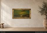 Pêche au crépuscule — Artiste non identifié — signé Remo Testa — Vue 5
