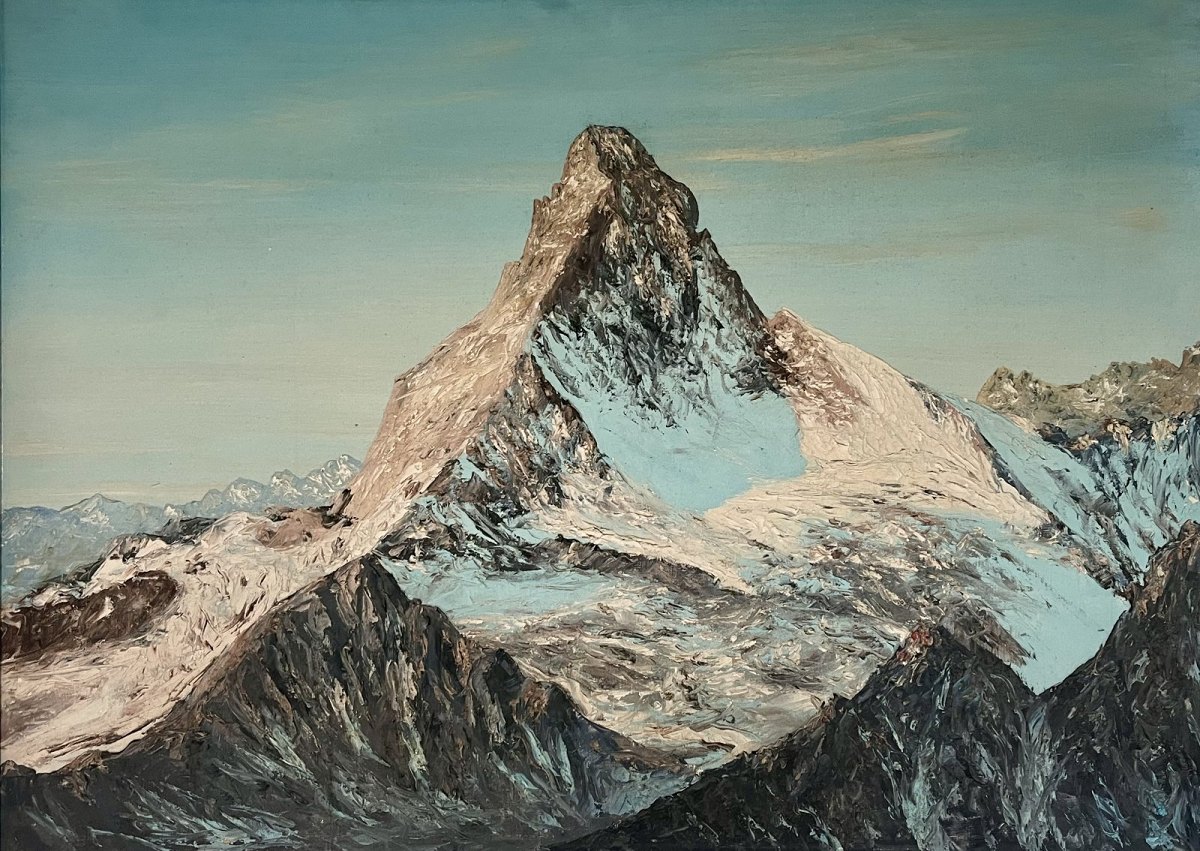Montagne majestueuse – Attribué à E. Rosset