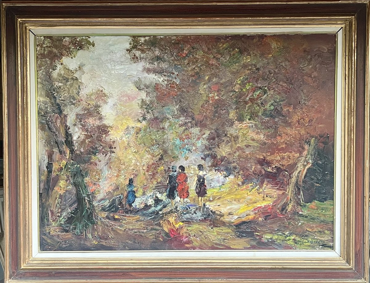 Promenade en forêt – Artiste non identifié