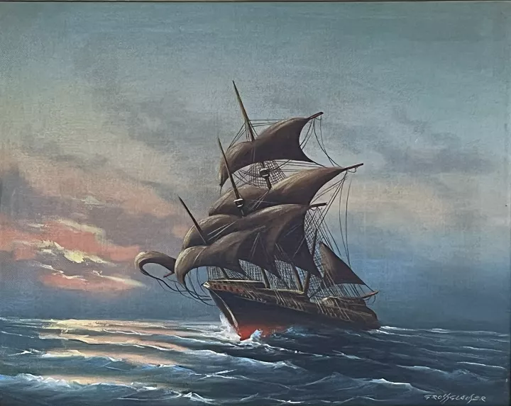 Vaisseau en mer — Artiste non identifié — Vue principale