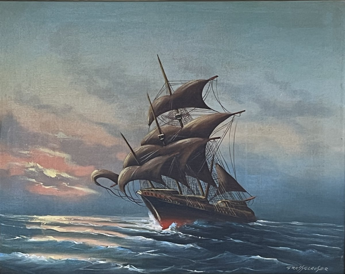 Vaisseau en mer – Artiste non identifié