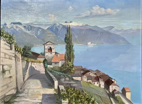 St-Saphorin surplombant le lac Léman – Charles Duvoisin