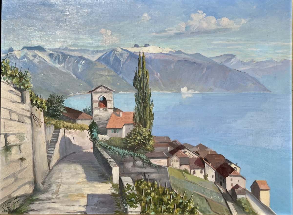 St-Saphorin surplombant le lac Léman – Charles Duvoisin