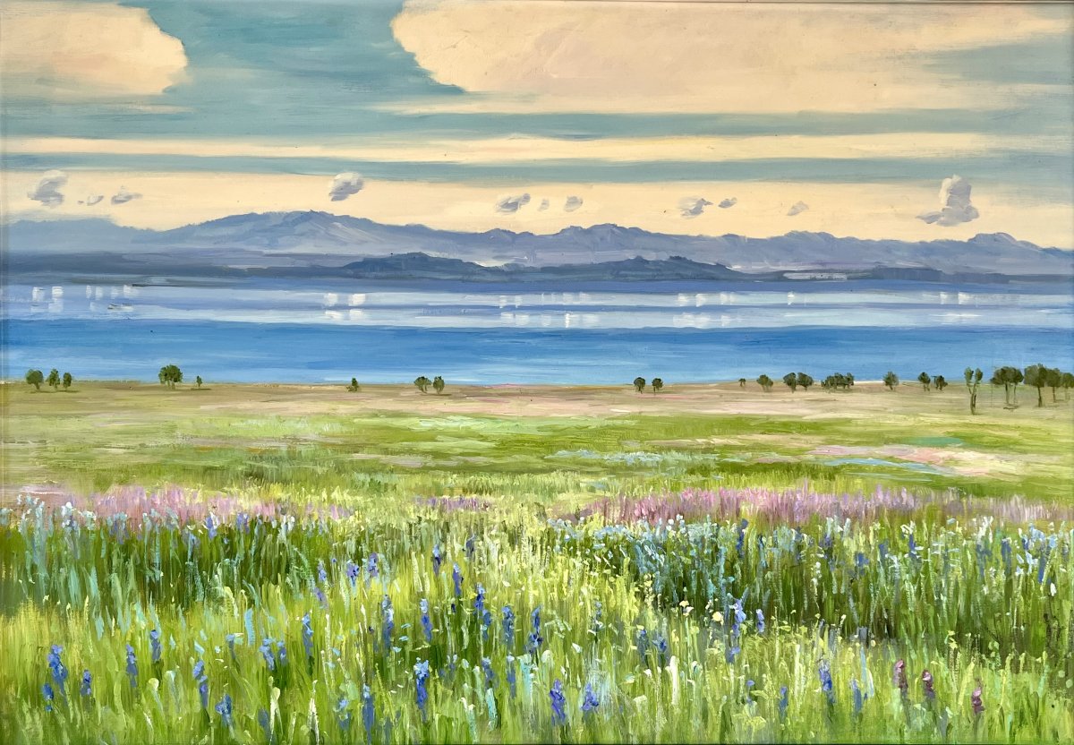 Le lac Léman depuis St-Prex – D’après Ferdinand Hodler