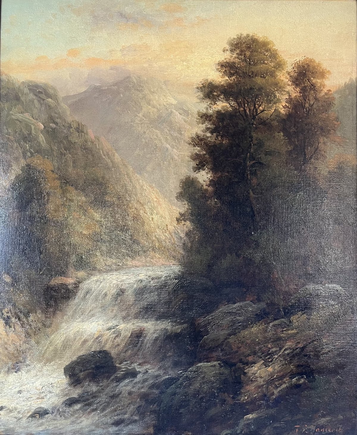 Cascade alpine dans la vallée de l’Eisack – F. L. Gamerith