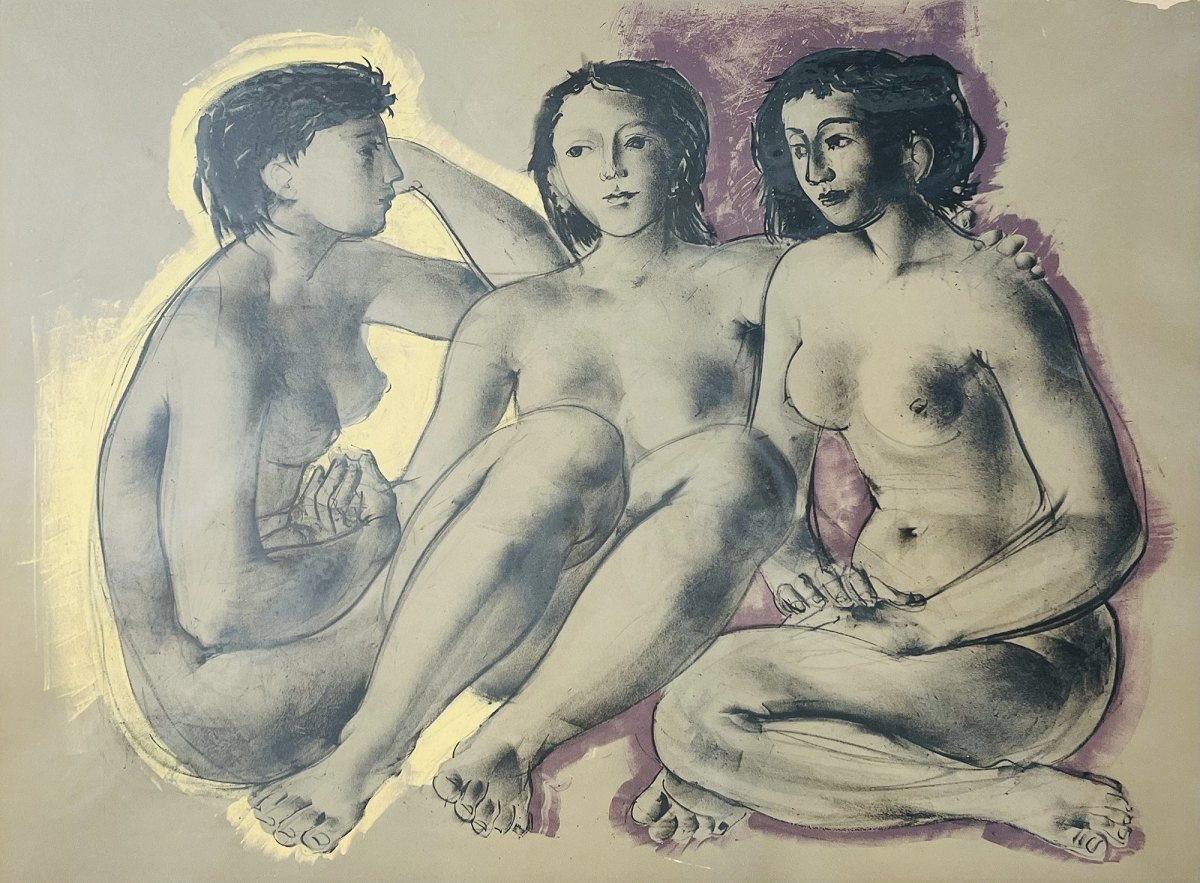 Les Trois Femmes assises – Hans Erni (21 février 1909, Lucerne–21 mars 2015, Lucerne, S)