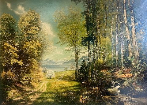 Le printemps au bord du lac des Quatre-Cantons – Walter Küng – Huile – 136 × 106 cm