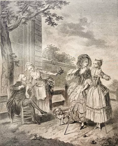 La promenade du matin – Charles-Louis Lingée, engraver after Sigmund Freudenberger (1745–1801)