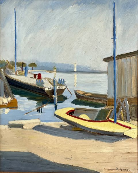 La Neptune à Versoix – M. Buess – Huile – 42,5 × 34,5 cm