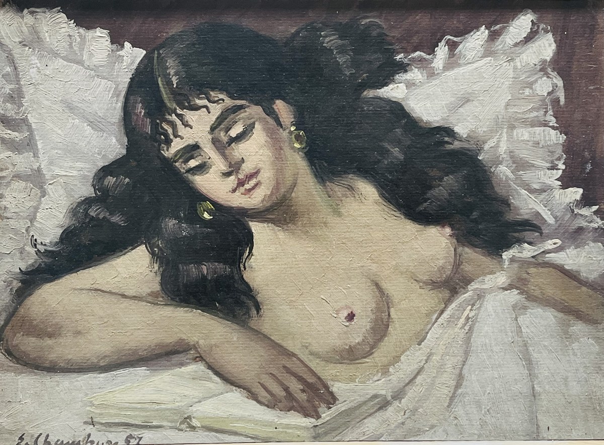 Jeune femme au lit – Émile François Chambon