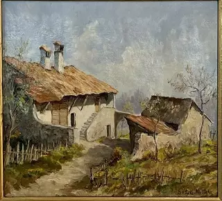Ferme de village aux deux cheminées – Joseph G. Müller