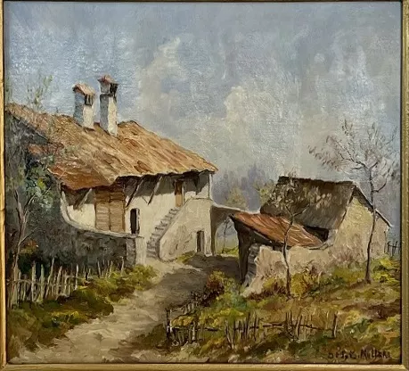 Ferme de village aux deux cheminées — Joseph G. Müller — Vue principale